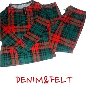 Ekouaer Women’s Christmas Plaid Pajamas Set | Long Sleeve Shirt @ Bottoms | NEW!